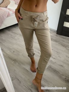 Kalhoty dlouhé strečové dámské (M/L ONE SIZE) ITALSKÁ MÓDA IMD22095/DR