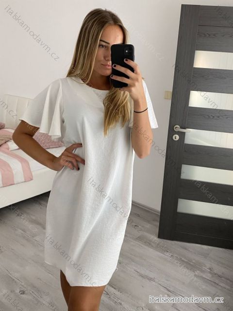 Šaty letní krátký rukáv dámské (S/L ONE SIZE) ITALSKÁ MÓDA IMWOP22OP028/DR