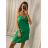 Šaty na ramínka s kamínky satén letní krátké na ramínka dámské (S/M/L ONE SIZE) ITALSKÁ MÓDA IMM22Q52249
