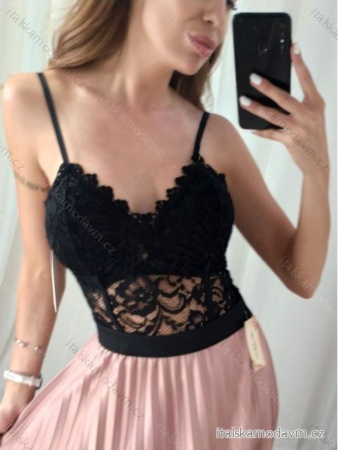 Body krajkové  na ramienka dámske (S/M ONE SIZE) TALIANSKA MÓDA IMPHD224059