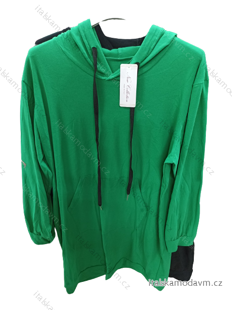 Šaty mikinové dlouhý rukáv dámské (S/M ONE SIZE) ITALSKÁ MÓDA IM322198