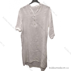 Šaty lněné košilové letní dámske (L/XL ONE SIZE) ITALSKÁ MODA IM722LENA/DR