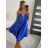 Šaty letní na ramínka krátké dámské (S/M ONE SIZE) ITALSKá MóDA IMM22685/DR S/M královská modrá
