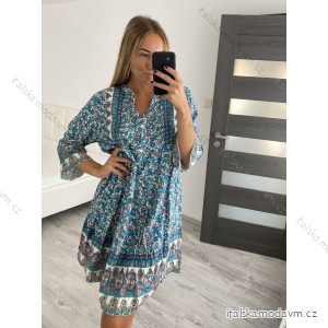 Šaty španělské letní krátký rukáv dámská  (S/M/L ONE SIZE) ITALSKÁ MÓDA IM422763