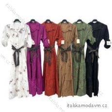 Šaty dlouhé košilové dlouhý rukáv dámské (S/M ONE SIZE) ITALSKÁ MÓDA IMPLM22276500020