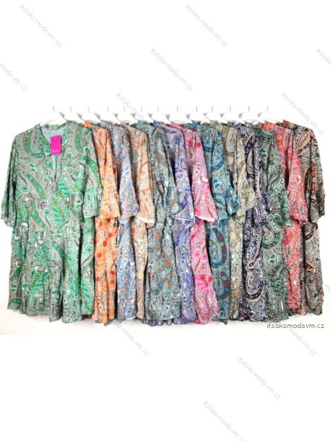 Šaty letní 3/4 rukáv dámské (S/M ONE SIZE) ITALSKÁ MÓDA IMPBB22F10299F
