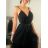 Šaty dlouhé letní elegantní na ramínka dámské (S/M ONE SIZE) ITALSKÁ MÓDA IMPBB2210648kt