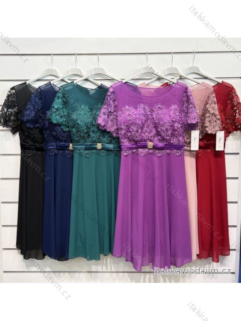 Šaty letní krátký rukáv dámské (S/M ONE SIZE) ITALSKÁ MÓDA IMPSH2216385