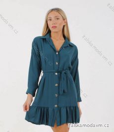 Šaty elegantní krátké košilové dlouhý rukáv dámské (S/M ONE SIZE) ITALSKÁ MÓDA IMM22Un7980a