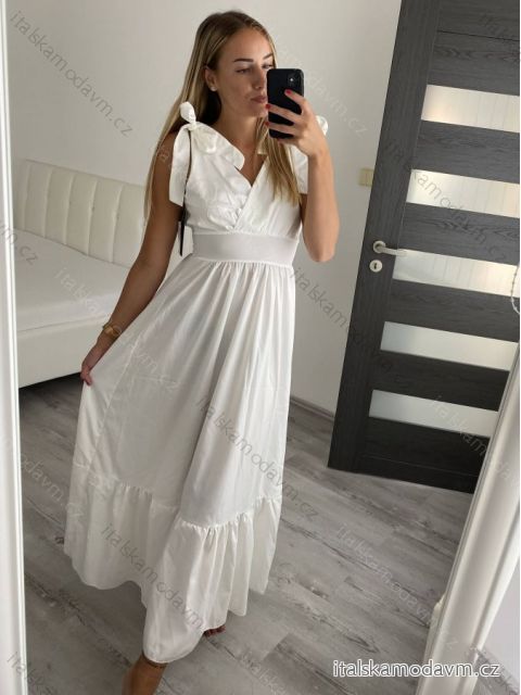 Šaty dlouhé bez rukávu dámské (S/M ONE SIZE) ITALSKÁ MÓDA IMWG221435/DR