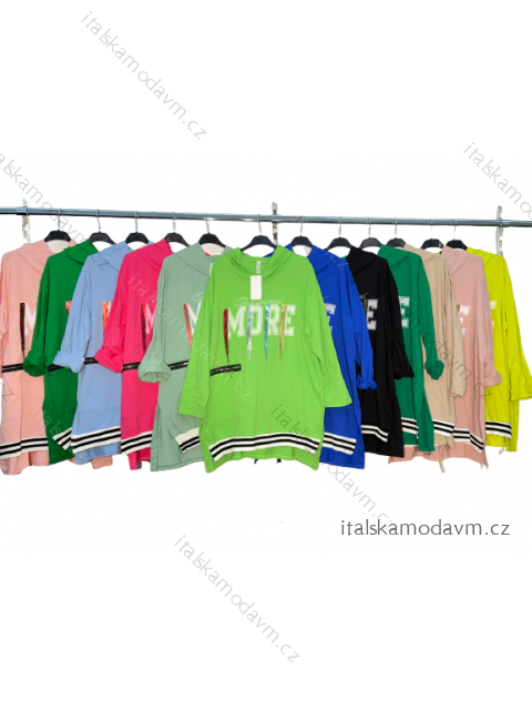 Tričko/tunika s kapucňou dámska nadrozmer (2XL/3XL ONE SIZE) TALIANSKA MÓDA IM422974