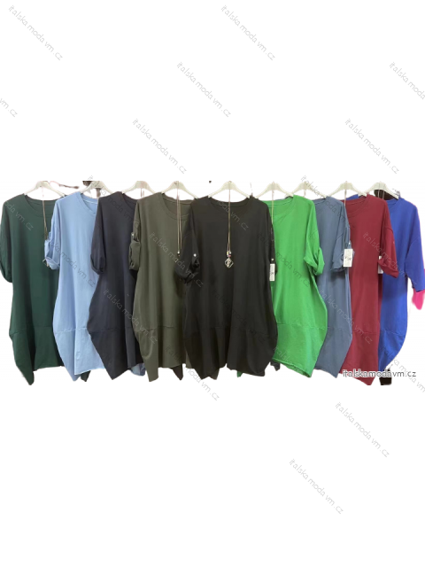 Šaty s príveskom 3/4 rukáv dámske nadrozmer (3XL/4XL ONE SIZE) TALIANSKA MóDA IM422997LH