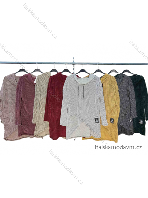 Mikina dlhý rukáv dámska nadrozmer (2XL/3XL ONE SIZE) TALIANSKA MÓDA IM4221005