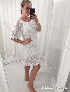 Šaty letní krajkové krátký rukáv dámské (M/L ONE SIZE) ITALSKÁ MÓDA IM422593