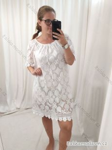 Šaty letní krajkové krátký rukáv dámské (M/L ONE SIZE) ITALSKÁ MÓDA IM422593/DUR