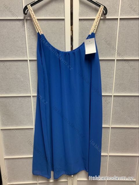 Šaty šifonové letní na ramínka dámské (S/M ONE SIZE) ITALSKá MóDA IM322260 královská modrá S/M