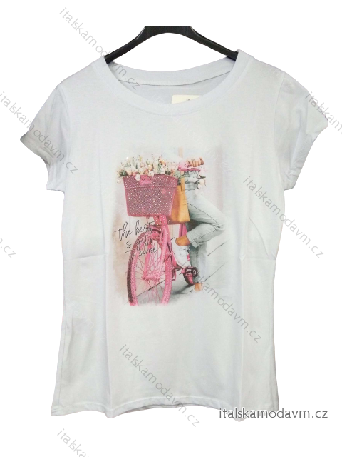 Tričko krátký rukáv dámské (S/M ONE SIZE) ITALSKÁ MÓDA IMM22FLOWER/DR
