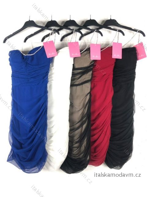 Šaty elegantní bez rukávu dámské (S/M ONE SIZE) ITALSKÁ MÓDA IMPBB22H3968