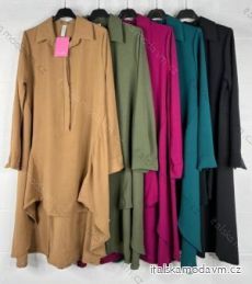 Šaty košilové dlouhý rukáv dámské (S/M ONE SIZE) ITALSKÁ MÓDA IMPBB22K9737