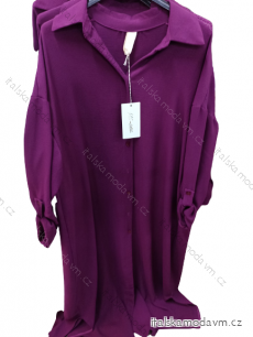 Šaty košilové dlouhý rukáv dámské (S/M ONE SIZE) ITALSKá MóDA IM322300