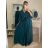 Šaty letní dlouhé krátký rukáv dámské (S/M ONE SIZE) ITALSKÁ MÓDA IMPLM22289900085/DR černá