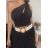 Tílko crop top bez rukávu dámské (S/M ONE SIZE) ITALSKÁ MÓDA IMPBB22B10673/DR Černá S/M