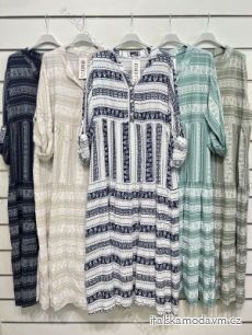 Šaty dlouhé letní košilové dlouhý rukáv dámské (S/M ONE SIZE) ITALSKÁ MÓDA IMPSH2219901