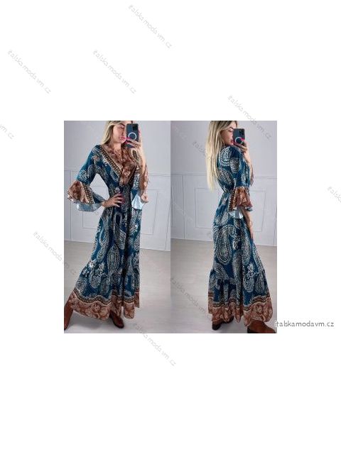Šaty dlouhý rukáv dámské (S/M ONE SIZE) ITALSKÁ MÓDA IMPBB22S3609
