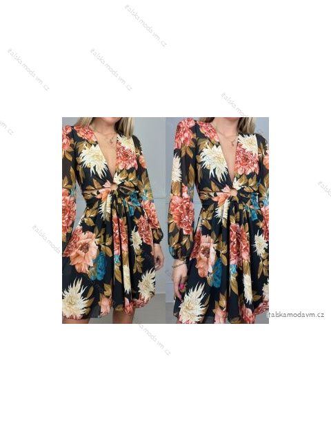 Šaty dlouhý rukáv dámské (S/M ONE SIZE) ITALSKÁ MÓDA IMPBB22B22806