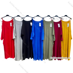 Šaty dlouhé maxi dlouhý rukáv dámské (2XL/3XL ONE SIZE) ITALSKÁ MÓDA IMD22719