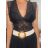 Tílko crop top krajkové bez rukávu dámské (S/M ONE SIZE) ITALSKÁ MÓDA IMPBB22O9638/DR Černá S/M