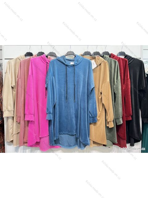 Mikina s kapucí dlouhý rukáv dámská (S/M ONE SIZE) ITALSKÁ MÓDA IMPSH2210600A