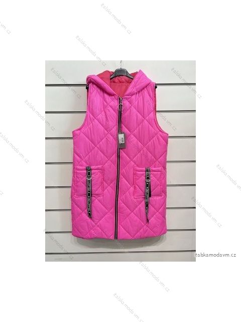 Vesta s kapucí bez rukávu dámská (S/M ONE SIZE) ITALSKÁ MÓDA IMPSH226304