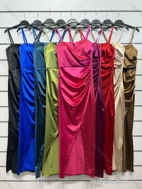 Šaty elegantní dlouhé na ramínka dámské (S/M ONE SIZE) ITALSKÁ MÓDA IMPSH2210078