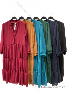 Šaty košilové dlouhý rukáv dámské (S/M ONE SIZE) ITALSKÁ MÓDA IMPDY22HEF93030