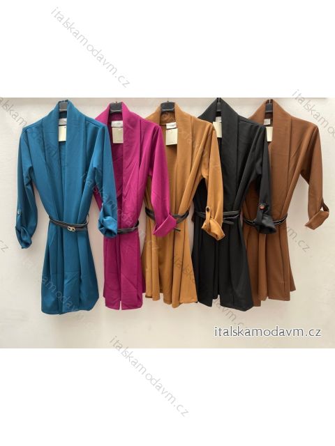 Šaty s páskem dlouhý rukáv dámské (S/M ONE SIZE) ITALSKÁ MÓDA IMPDY22LS6222
