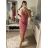 Šaty elegantní společenské dlouhé na ramínka dámské (XS/S/M/L ONE SIZE) ITALSKÁ MÓDA IM322130/DR S/M Červené