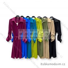 Šaty košilové dlouhý rukáv dámské (S/M ONE SIZE) ITALSKÁ MÓDA IMPHD2222586