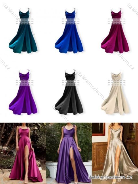 Šaty dlouhé elegantní na ramínka dámské (S/M ONE SIZE) ITALSKÁ MÓDA IMPHD2222764