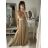 Šaty dlouhé letní elegantní společenské bez rukávu na ramínka dámské (S/M ONE SIZE) ITALSKÁ MÓDA IMPSH223670