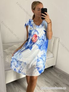Šaty letní krátké bez rukávu šifonové dámské (M/L/XL ONE SIZE) ITALSKÁ MÓDA IM422750/DR
