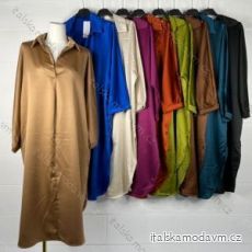 Šaty košilové dlouhý rukáv dámské (S/M ONE SIZE) ITALSKÁ MÓDA IMPBB22C28074