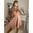 Šaty carmen krátké elegantné bez rukávov dámske (S/M ONE SIZE) TALIANSKA MóDA IMM2251300fs/DR staroružová S/M
