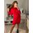 Šaty pletené dlouhý rukáv dámské (S/M ONE SIZE) ITALSKÁ MÓDA IMWB22233/DR Šedá S/M
