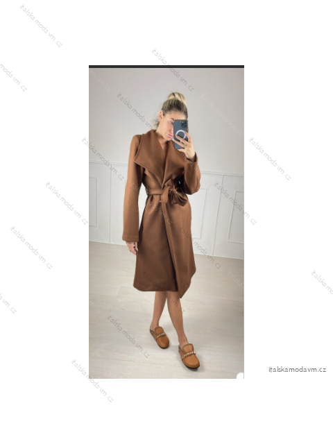 Kabát dlouhý rukáv dámská (S/M ONE SIZE) ITALSKÁ MÓDA IMPBB22V12341