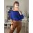 Svetr tenký oversize s mašlí dlouhý rukáv dámský (M/L ONE SIZE) ITALSKÁ MÓDA IM422910/DR smetanová M/L