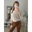 Svetr tenký oversize s mašlí dlouhý rukáv dámský (M/L ONE SIZE) ITALSKÁ MÓDA IM422910/DR smetanová M/L