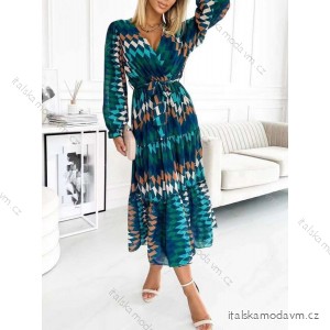 Šaty elegantní šifonové dlouhý rukáv dámské (S/M ONE SIZE) ITALSKÁ MÓDA IMWAA223326