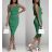 Šaty dlouhé řádkované na ramínka dámské (S/M/L ONE SIZE) ITALSKÁ MÓDA IMWG221734/DR S/M Khaki