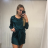 Šaty elegantný mini dlhý rukáv dámske (UNI S/M) TALIANSKA MODA IMM22928/DR čierna S/M